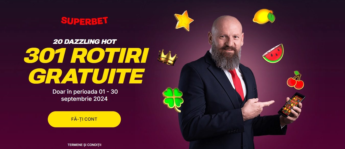 301 rotiri gratuite fara depunere superbet